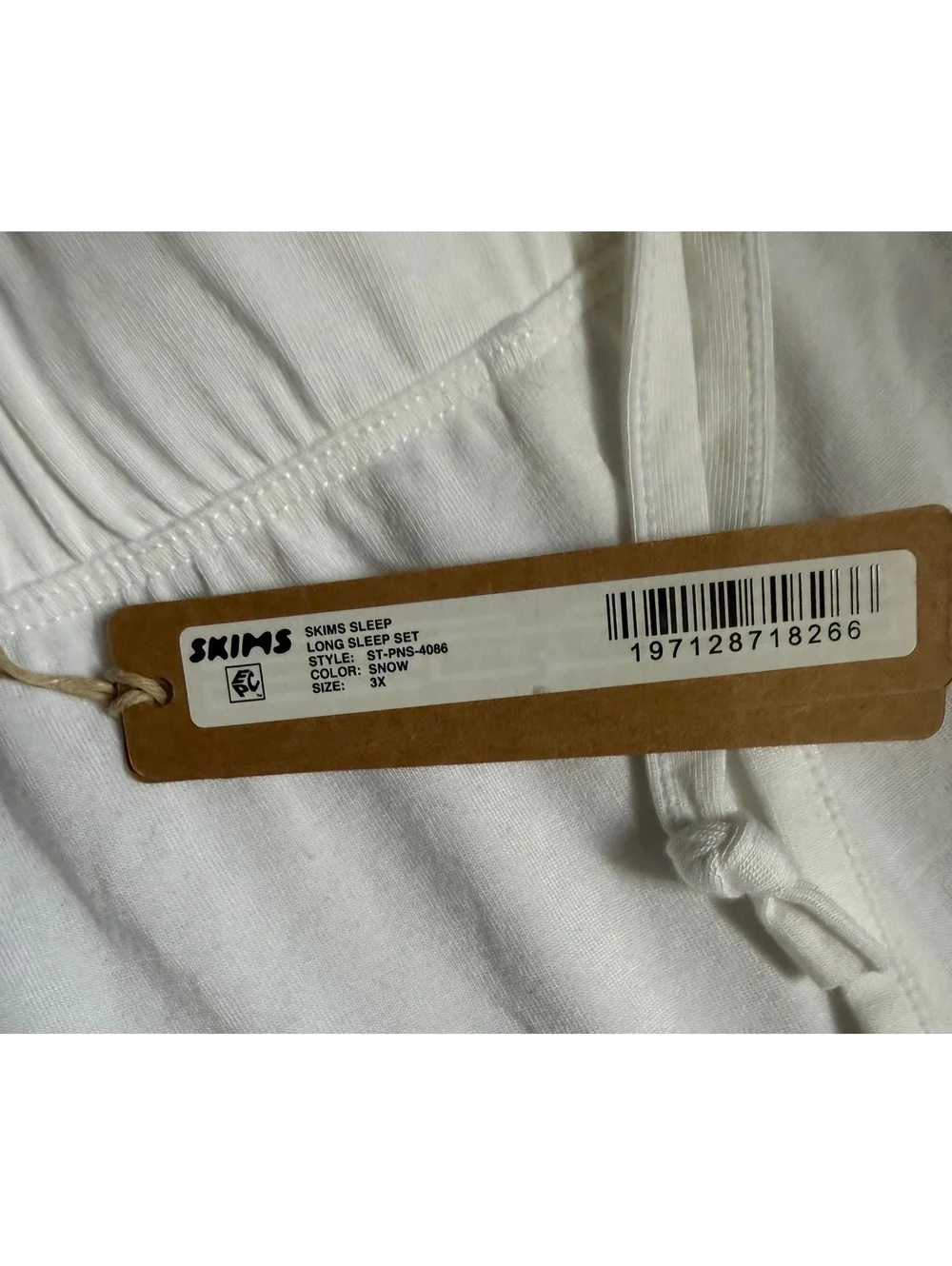 Skims Sleep Long Sleep Set Pants in Snow, Size 3X